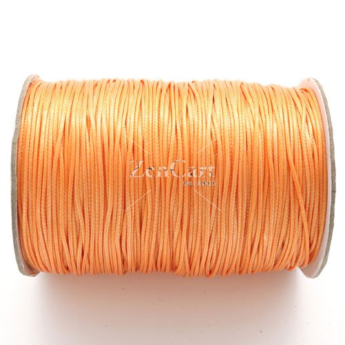 1mm, 1.5mm, 2mm Round Waxed Polyester Cord Thread, peach