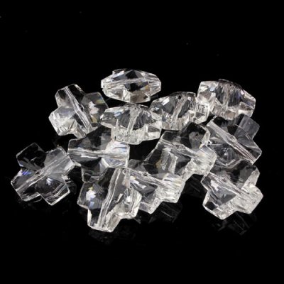 Chinese Crystal 14mm Cross Bead , clear crystal, 10pcs