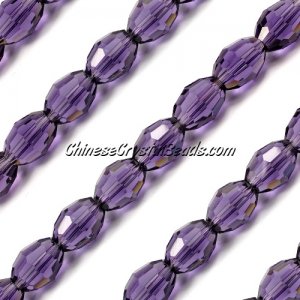 Chinese Crystal Faceted Barrel Strand, violet, 10x13mm, 20 beads