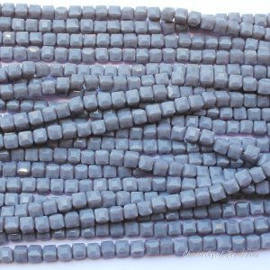 98Pcs 6mm Cube Crystal beads,opaque gray