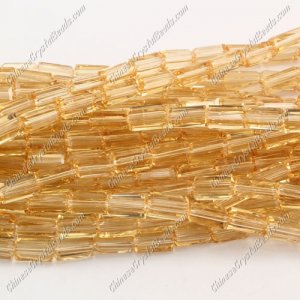 cuboid crystal beads, 4x4x8mm, g champange, 70pcs per strand