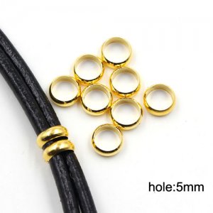 50pcs, brass sapcer beads, smooth, gold plated, 7x2.5mm, hole about: 5mm