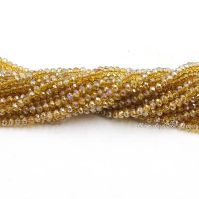 130 beads 3x4mm crystal rondelle beads yellow amber AB