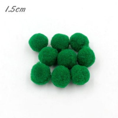 50Pcs 15mm Craft Fluffy Pom Poms Bobble ball, emerald color