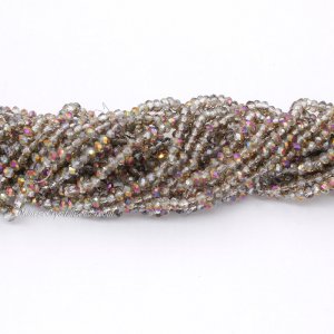 10 strands 2x3mm chinese crystal rondelle beads gray half purple light about 1700pcs