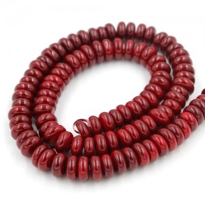 100Pcs 8x4mm Roundel Shape Glass Beads, rondelle glass beads, hole 1mm, dark red