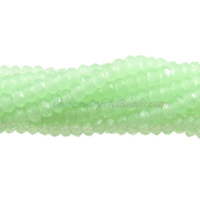 130Pcs 2x3mm Chinese Crystal Rondelle Beads, Green Jade
