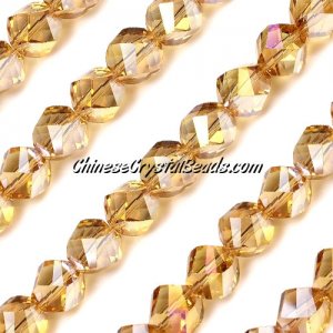 10mm Chinese Crystal Helix Bead Strand, G.Champagne AB , 20 beads