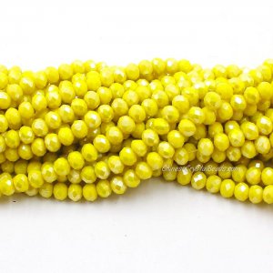 4x6mm Opaque yellow light Chinese Crystal Rondelle Beads about 95 beads