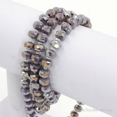80pcs opaque violet AB 5x8mm angular crystal beads