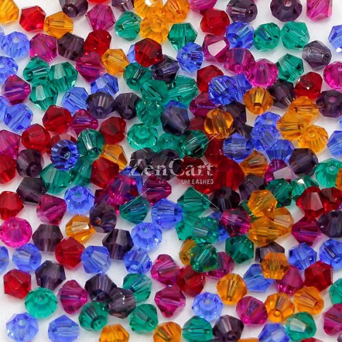 Chinese Crystal, 4mm Bicone, Bag of 48, Jewel Tone Mix