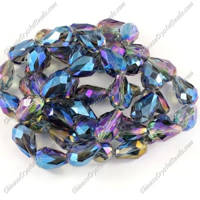 25Pcs 10x15mm Chinese Crystal Teardrop Bead strand, transparently blue light