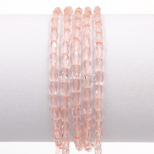 cuboid crystal beads, 2x2x5mm, rosaline, 95pcs per strand