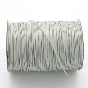 1mm, 1.5mm, 2mm Round Waxed Polyester Cord Thread, light gray