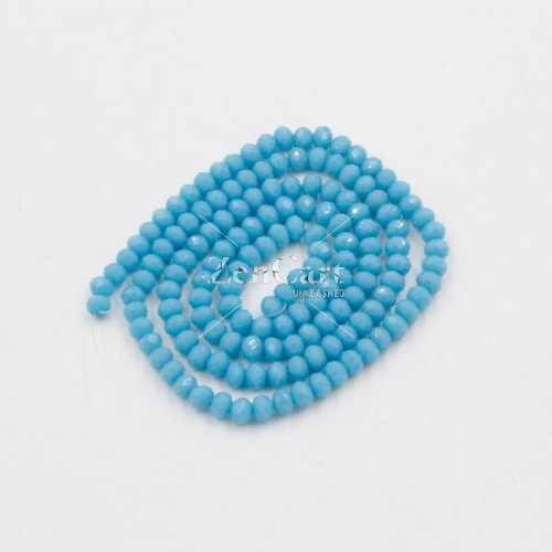 130Pcs 2x3mm Chinese Crystal Rondelle Beads,opaque aqua