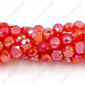8mm Bread crystal beads long strand, lt. siam, 70pcs per strand