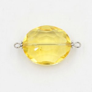 Oval shape Faceted Crystal Pendants Necklace Connectors, 20x33mm, sun, 1 pc