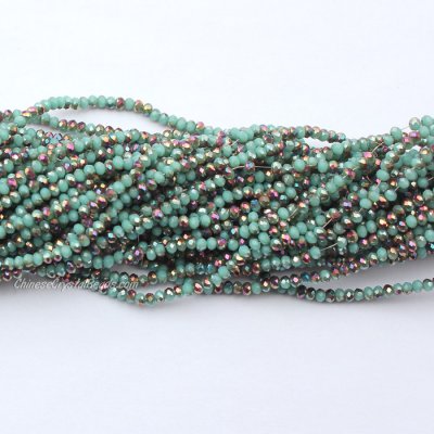 10 strands 2x3mm chinese crystal rondelle beads opaque turquoise half brown about 1700pcs