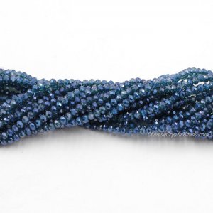 130 beads 3x4mm crystal rondelle beads dark Magic Blue2