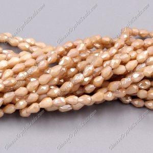 Chinese Crystal Teardrop Beads Strand, #001, 3x5mm, about 100 Beads