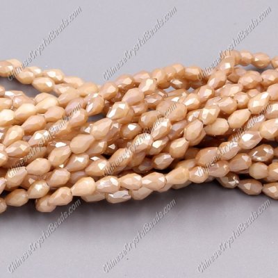 Chinese Crystal Teardrop Beads Strand, #001, 3x5mm, about 100 Beads