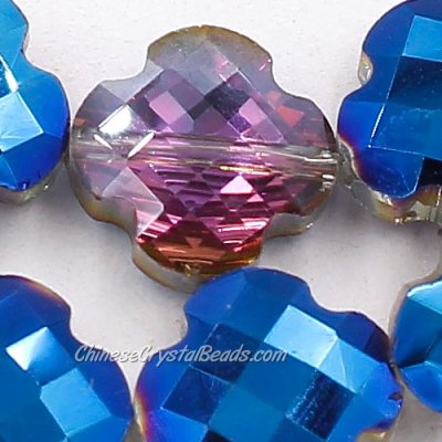 11x11mm Crystal faceted lantern beads, blue and purple light, 20Pcs