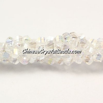 4mm Crystal Helix Beads Strand clear AB, about 100 beads, 15 inch