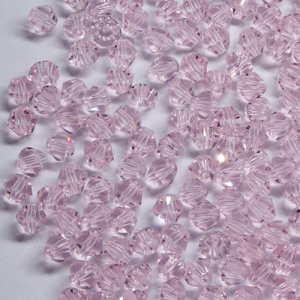 280 beads 6mm AAA bicone crystal beads pink