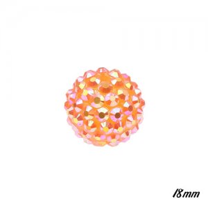 18mm Crystal Disco Ball Acrylic Rhinestone Orange AB 1 bead