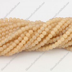 4mm round glass beads, Wheat, about 200pcs per strand