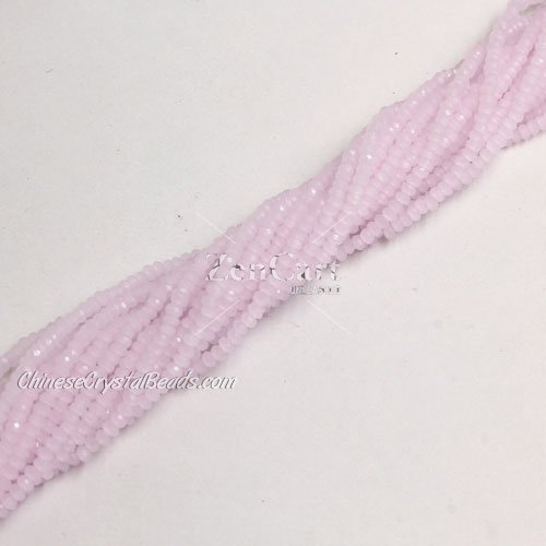 1.7x2.5mm rondelle crystal beads, pink jade, 190Pcs