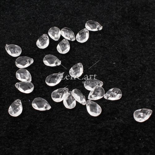 600Pcs Acrylic faceted beads Tear Top hole beads 4X8X10mm