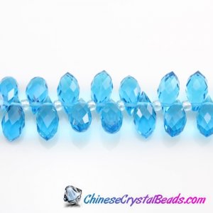Chinese Crystal Teardrop Beads, Aqua, 6x12mm, 20 beads