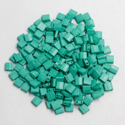 Chinese 5mm Tila Square Bead, opaque turquoise, about 100Pcs