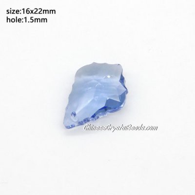 1Pc Chinese Crystal 6090 Baroque Pendants, 15x22mm, lt sapphire
