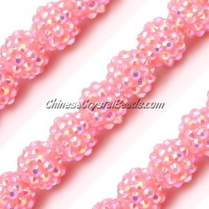 14mm Acrylic Disco beads pink AB 1 bead
