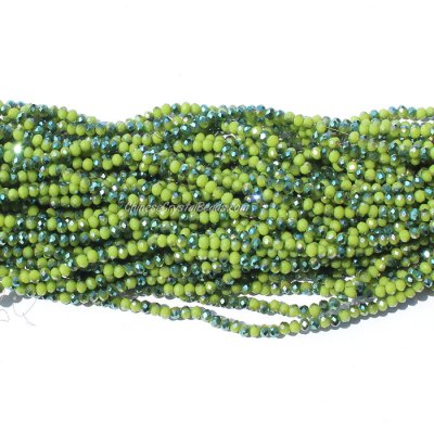 10 strands 2x3mm chinese crystal rondelle beads opaque green f8 about 1700pcs