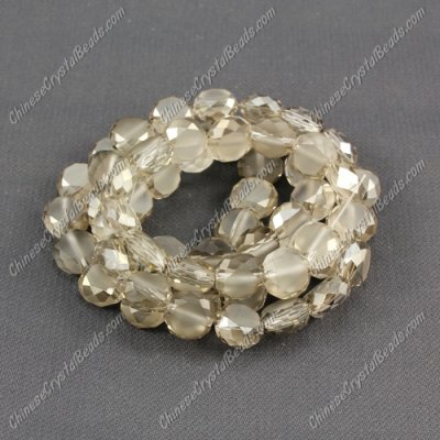 8mm Bread crystal beads long strand, silver shade, 70pcs per strand
