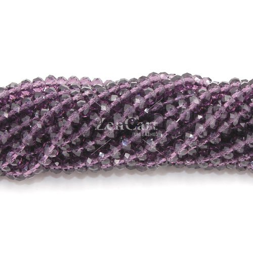 130Pcs 3x4mm Chinese Violet Crystal rondelle beads