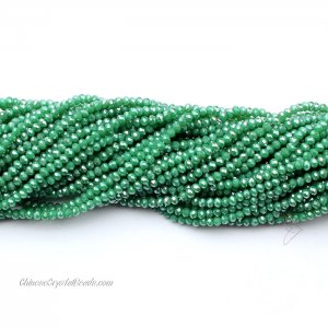 10 strands 2x3mm chinese crystal rondelle beads opaque green e1 about 1700pcs