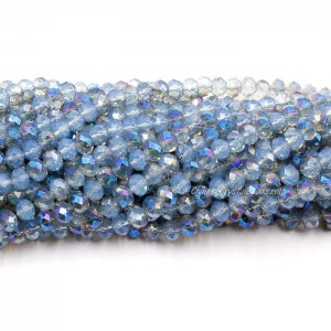 70 pieces 8x10mm Crystal Rondelle Bead,Opol lt. Sapphire half blue light