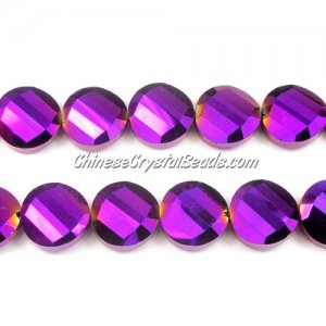 Crystal Twist Bead Strand, 14mm, purple light, 10 beads