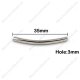 3x35mm Silver-Plated #over Brass Curved Tube Beads, sold per pkg of 50pcs