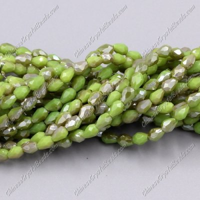Chinese Crystal Teardrop Beads Strand, #011, 3x5mm, about 100 Beads