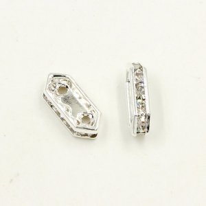 50pcs rhombus crystal spacer beads, 6x15mm, 2 hole