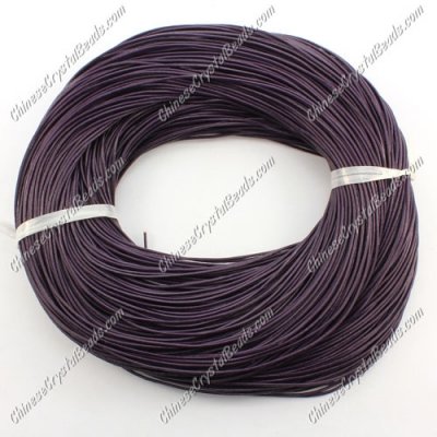 Round Leather Cord, violet, #1mm, 1.5mm, 2mm#Sold by the Meter