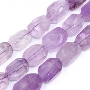 15-20mm faceted amethyst nugget beads, Hole:Approx 1mm, Length:15 Inch
