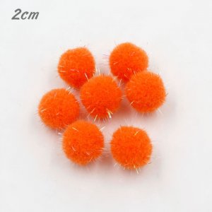 50Pcs 20mm Craft Fluffy Pom Poms Bobble Craft diy, orange color