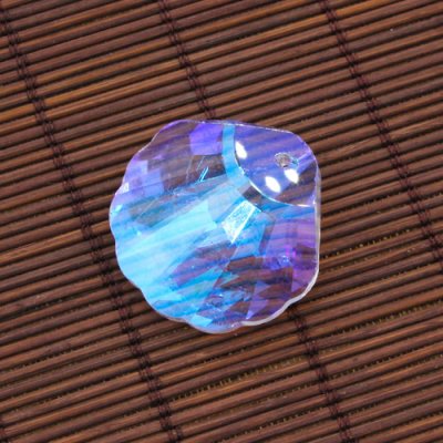 Crystal faceted shell pendant, AAA Clear AB, hole 1.5mm, 1 piece