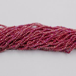 10 strands 2x3mm chinese crystal rondelle beads dark red velvet stain about 1700pcs